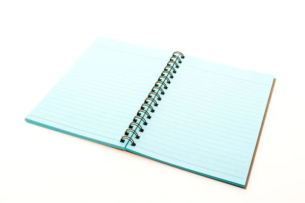 Caderno em branco sobre branco — Fotografia de Stock