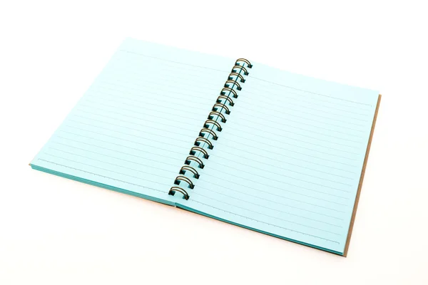 Caderno em branco sobre branco — Fotografia de Stock