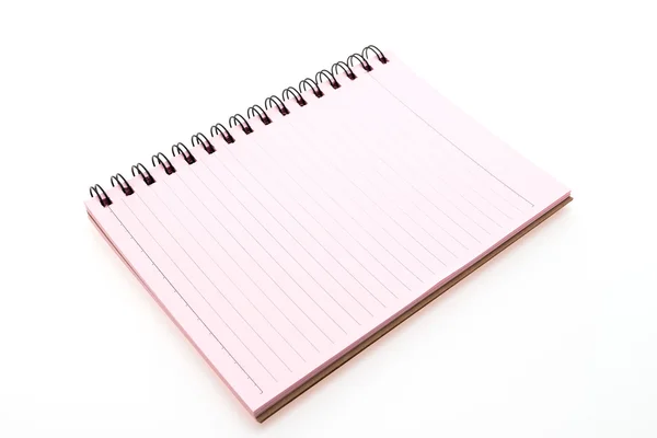 Caderno em branco sobre branco — Fotografia de Stock