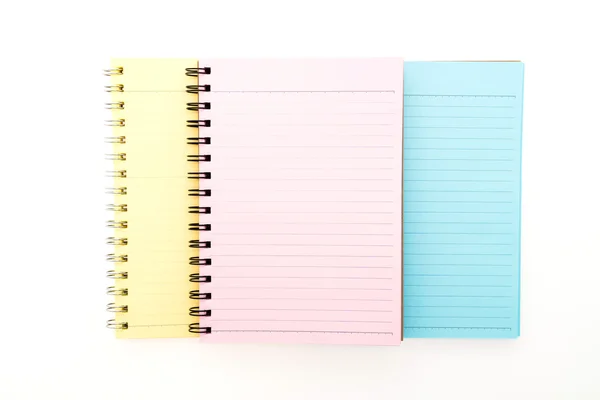 Caderno em branco sobre branco — Fotografia de Stock