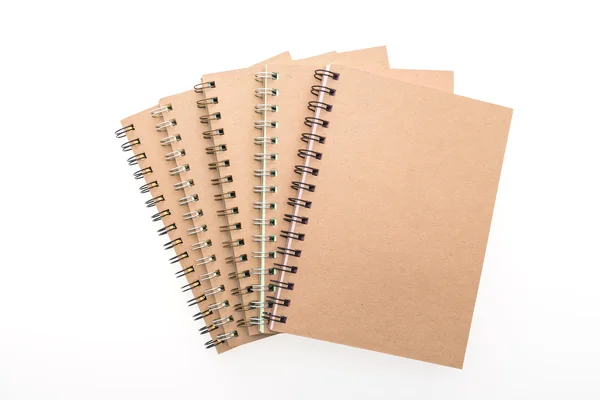 Cuaderno en blanco sobre blanco — Foto de Stock