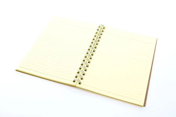 Caderno em branco sobre branco — Fotografia de Stock