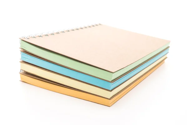 Cuaderno en blanco sobre blanco — Foto de Stock