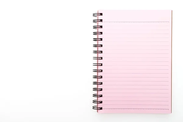 Caderno em branco sobre branco — Fotografia de Stock