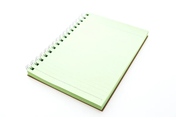 Caderno em branco sobre branco — Fotografia de Stock