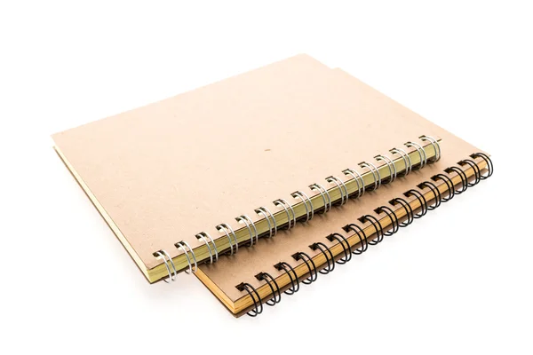 Cuaderno en blanco sobre blanco — Foto de Stock