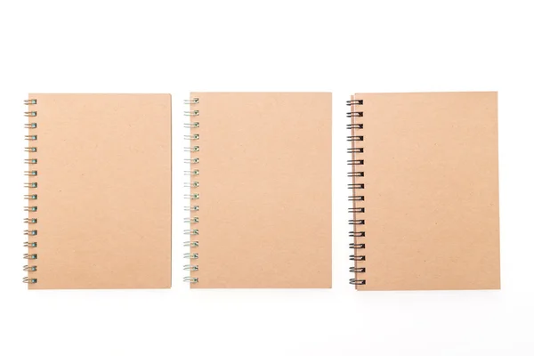 Caderno em branco sobre branco — Fotografia de Stock