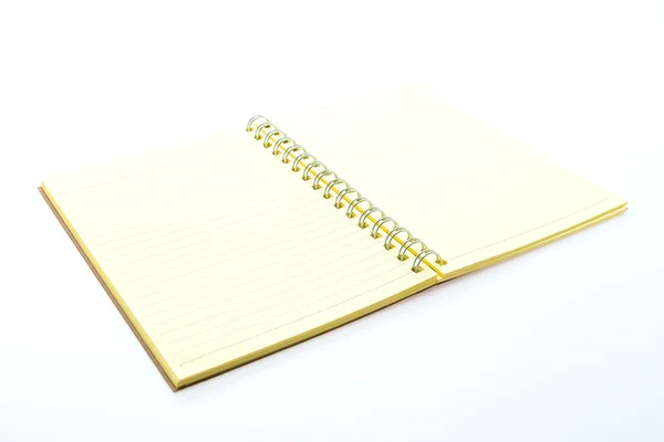 Caderno em branco sobre branco — Fotografia de Stock