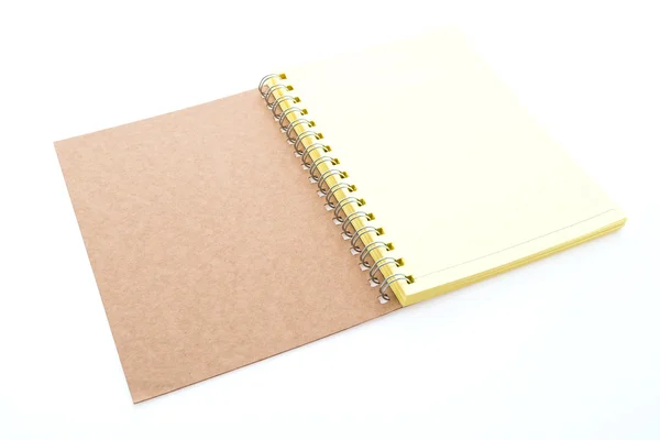 Caderno em branco sobre branco — Fotografia de Stock