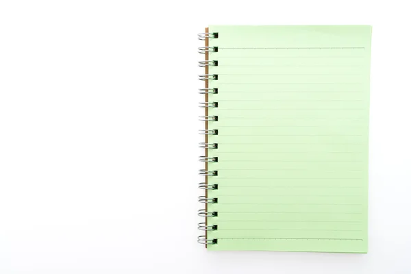 Caderno em branco sobre branco — Fotografia de Stock