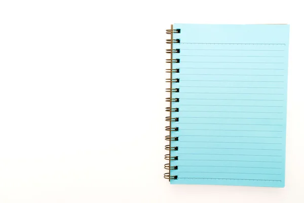 Cuaderno en blanco sobre blanco — Foto de Stock