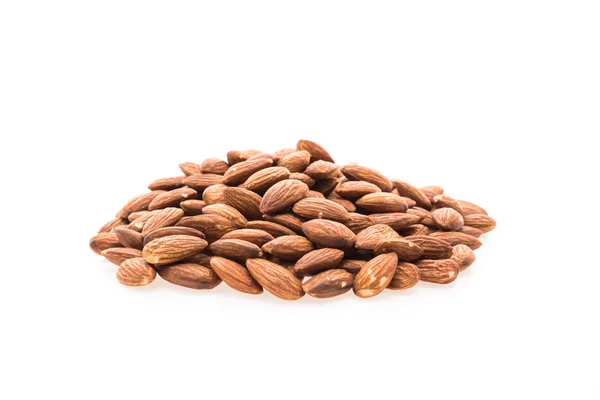 Pile of Almond on white — Stock Photo, Image