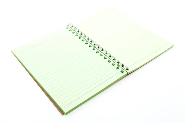 Caderno em branco sobre branco — Fotografia de Stock