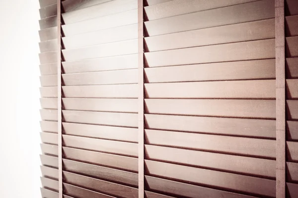 Wooden blinds and window — Stock Photo, Image