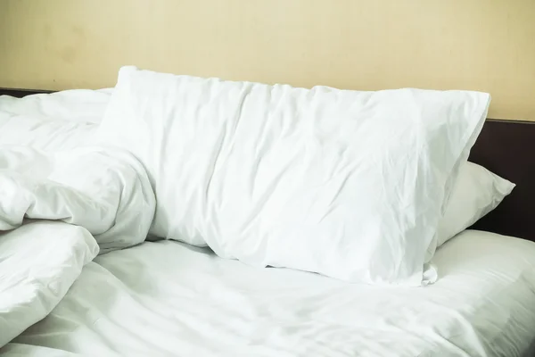 Messy white pillow — Stock Photo, Image