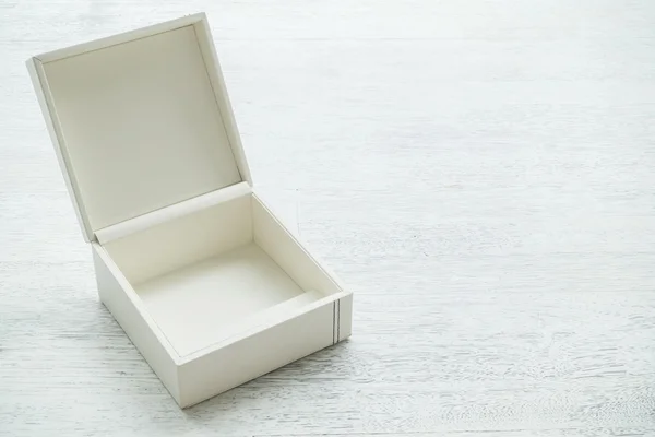 White leather box — Stock Photo, Image