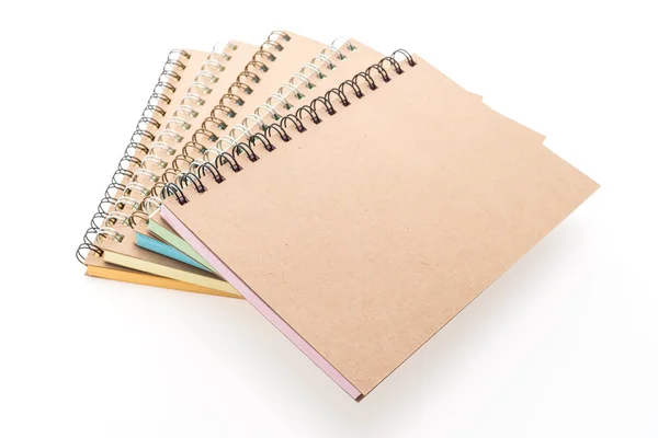 Cuaderno en blanco sobre blanco — Foto de Stock