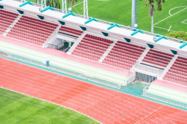 Futbol Stadyumu ile yeşil çimen