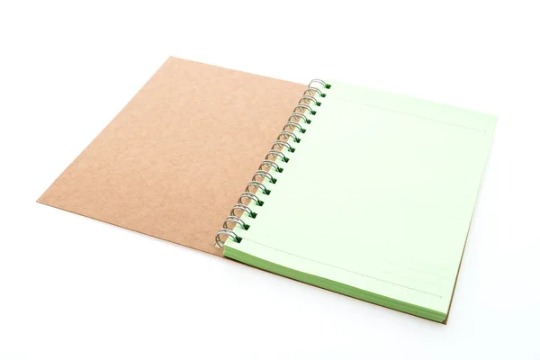 Cuaderno en blanco sobre blanco — Foto de Stock