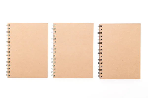 Caderno em branco sobre branco — Fotografia de Stock