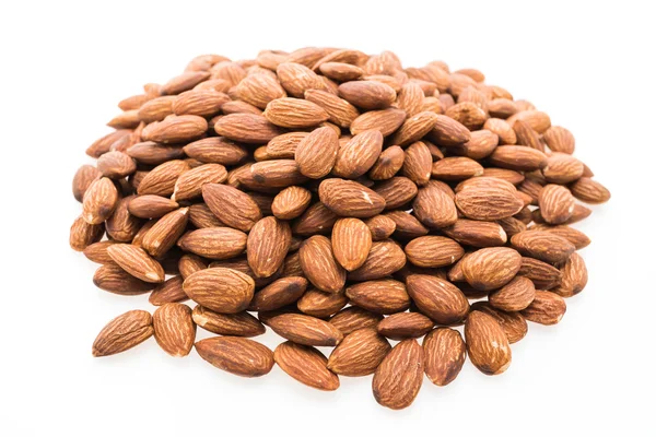 Pile of Almond on white — Stock Photo, Image