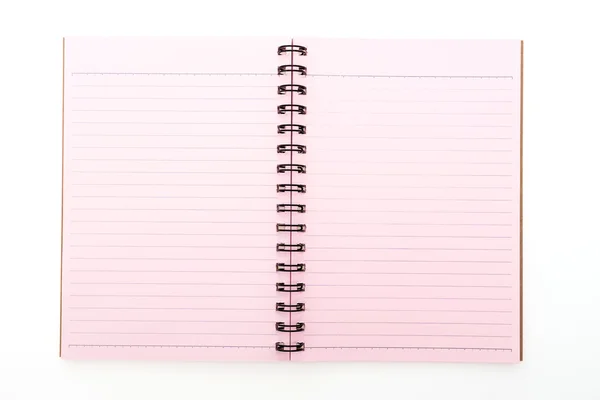 Cuaderno en blanco sobre blanco — Foto de Stock
