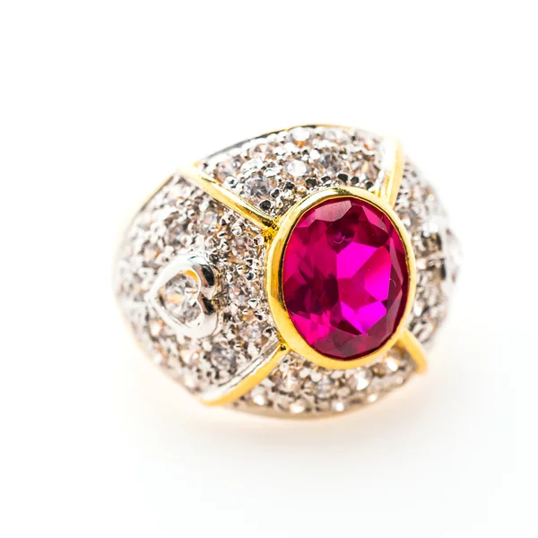 Belle bague en or de luxe avec diamant bijoux — Photo