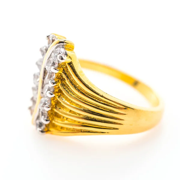 Mooie luxe gouden ring met diamant juwelen — Stockfoto