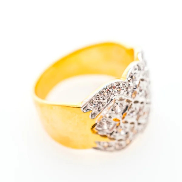 Gyönyörű luxus arany gyűrű, gyémánt ékszer — Stock Fotó
