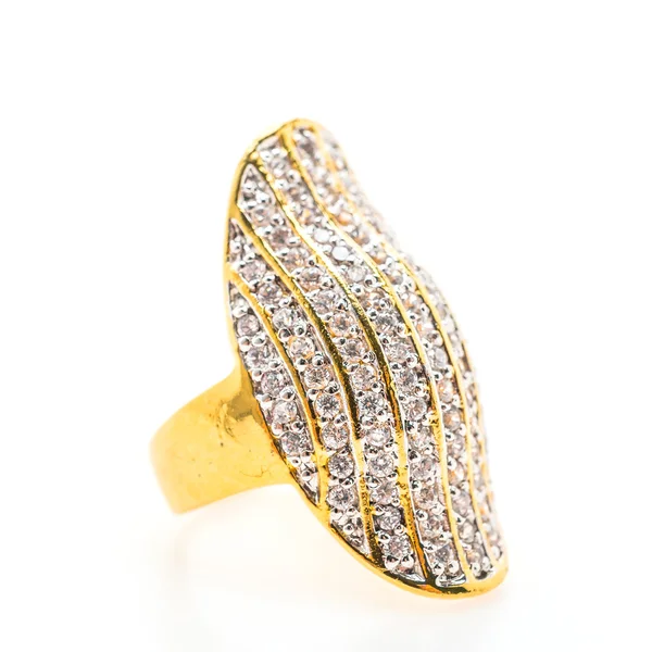 Mooie luxe gouden ring met diamant juwelen — Stockfoto