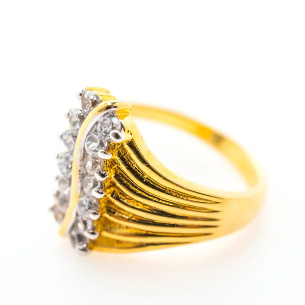 Mooie luxe gouden ring met diamant juwelen — Stockfoto