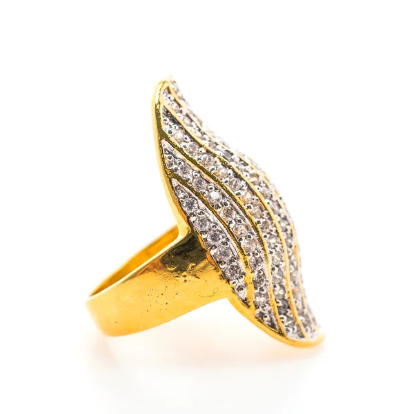 Hermoso anillo de oro de lujo con diamante de joyería — Foto de Stock