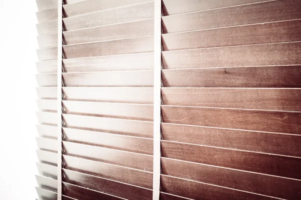 Wooden blinds and window — Stock Photo, Image