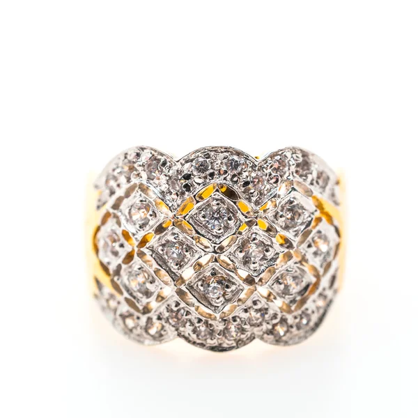 Belle bague en or de luxe avec diamant bijoux — Photo