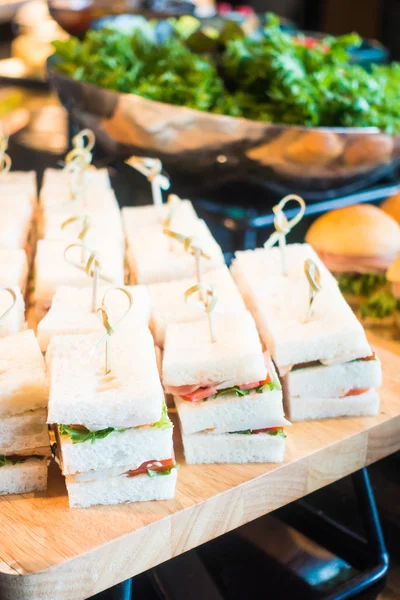 Delicious Sandwiches on table — Stock Photo, Image