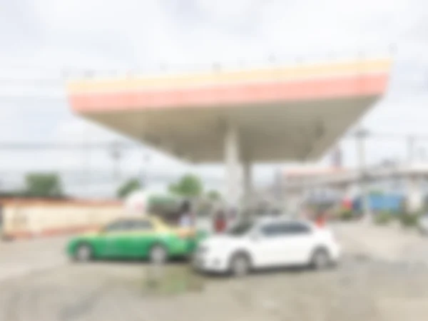 Posto de gasolina desfocado — Fotografia de Stock