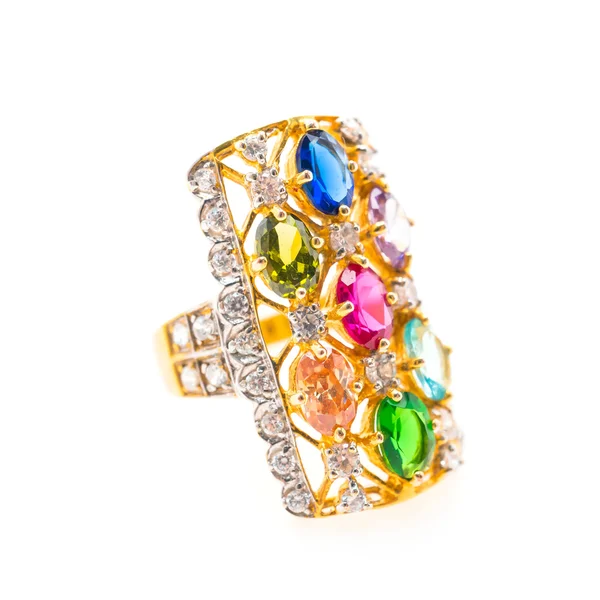 Bellissimo anello d'oro di lusso — Foto Stock