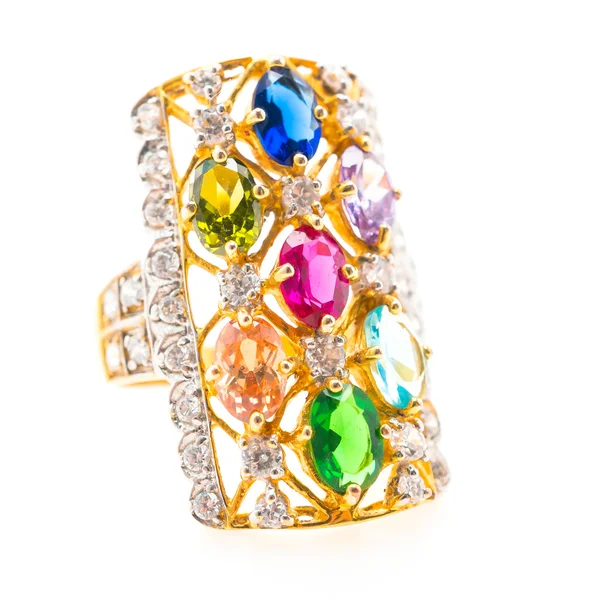 Belo anel de ouro de luxo — Fotografia de Stock