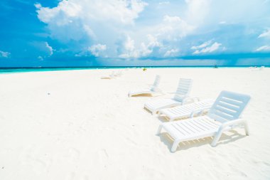 Şemsiye ve tropikal plaj sandalye