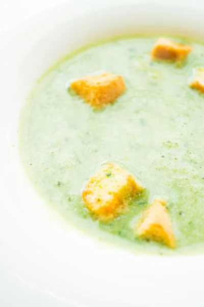 Green spinach cream soup — Stock Photo, Image