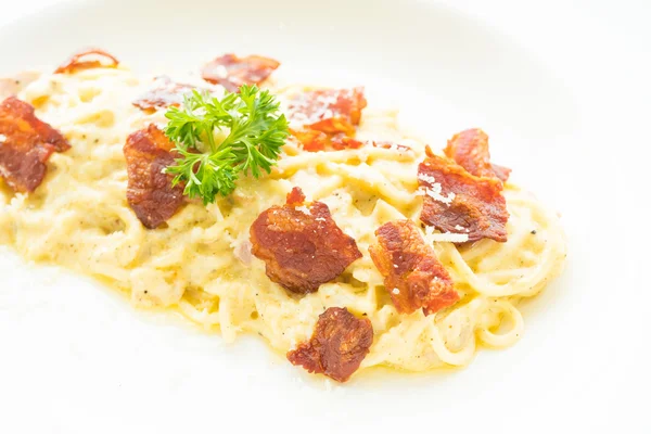 Macarrão de espaguete carbonara — Fotografia de Stock