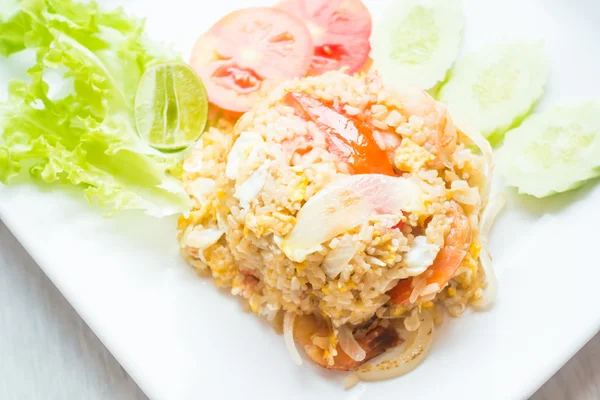 Fried rice with egg and vegetable — Stock Photo, Image