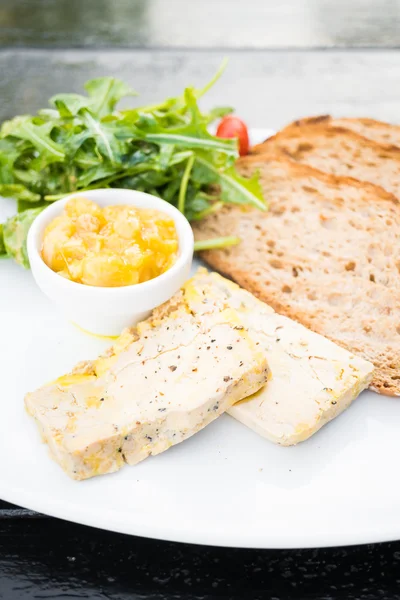 Foie gras with bread — Stock Photo, Image