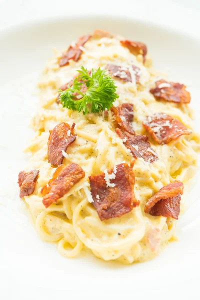 Spaghetti Carbonara crema — Foto de Stock