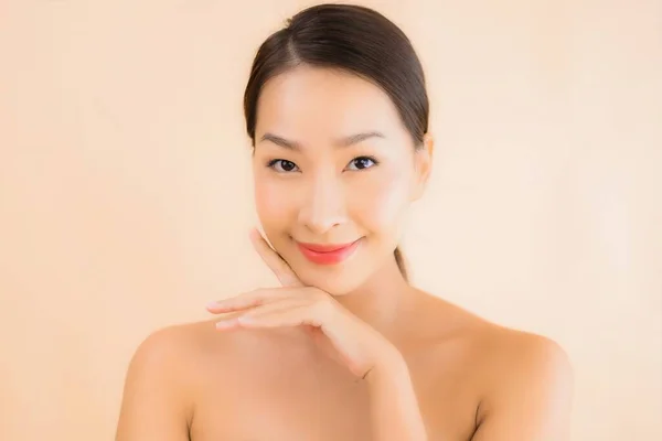 Retrato Hermosa Joven Asiático Cara Mujer Con Belleza Spa Bienestar —  Fotos de Stock