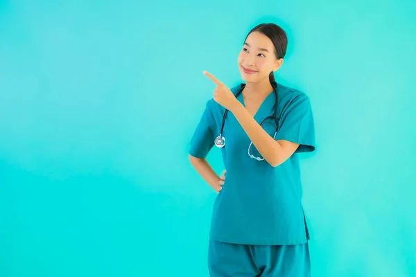 Portrait Beautiful Young Asian Doctor Woman Happy Smile Work Hospital — Stock Photo, Image