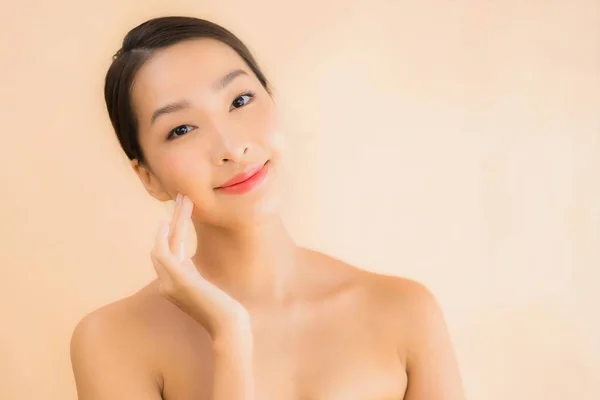 Porträt Schöne Junge Asiatische Gesicht Frau Mit Beauty Wellness Und — Stockfoto