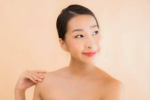 Porträt Schöne Junge Asiatische Gesicht Frau Mit Beauty Wellness Und — Stockfoto