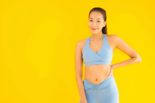 Retrato Hermosa Joven Asiática Deporte Mujer Con Ropa Deportiva Listo — Foto de Stock