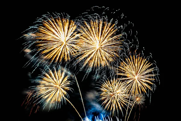 Absztrakt Színes Tűzijáték Kijelző Ünneplés Évforduló Háttér — Stock Fotó